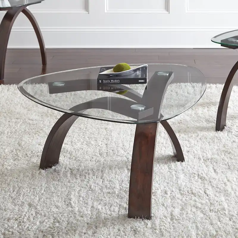 Perrin Contemporary Glass Top Occasional Table (3-Piece)