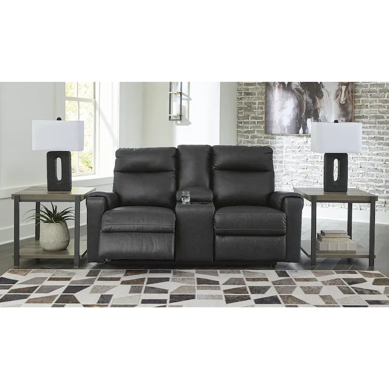 Signature Design by  Barnsana Power Reclining Loveseat with Console
