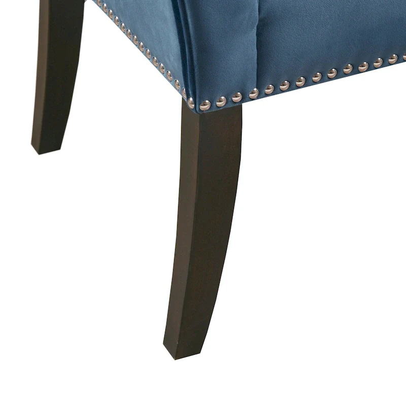 49.5 Upholstered Bench with Back & Wood Legs