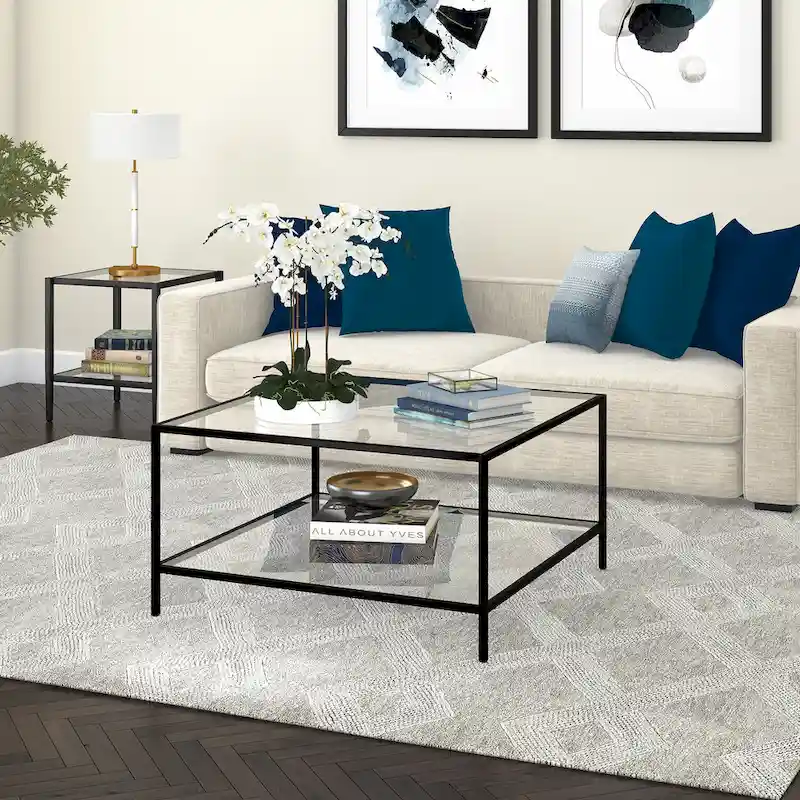 Sivil 32 Square Coffee Table with Shelf