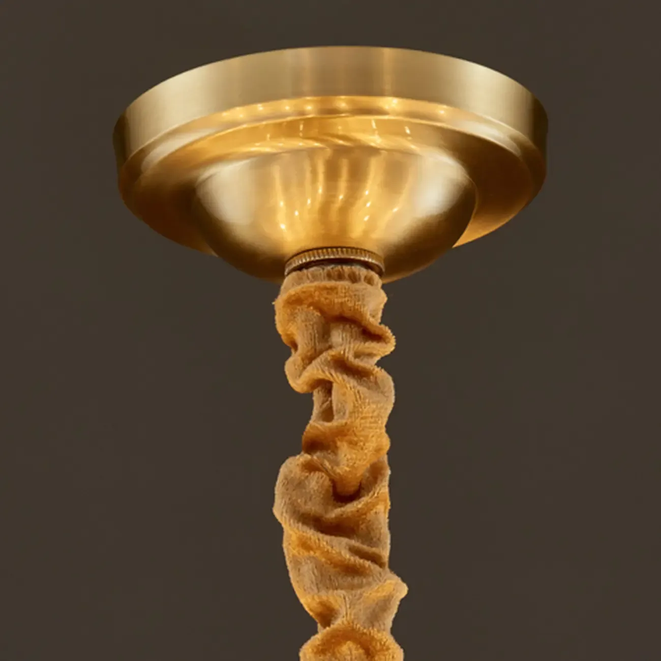 Classic Gold Tiered Circular Alabaster Chandelier