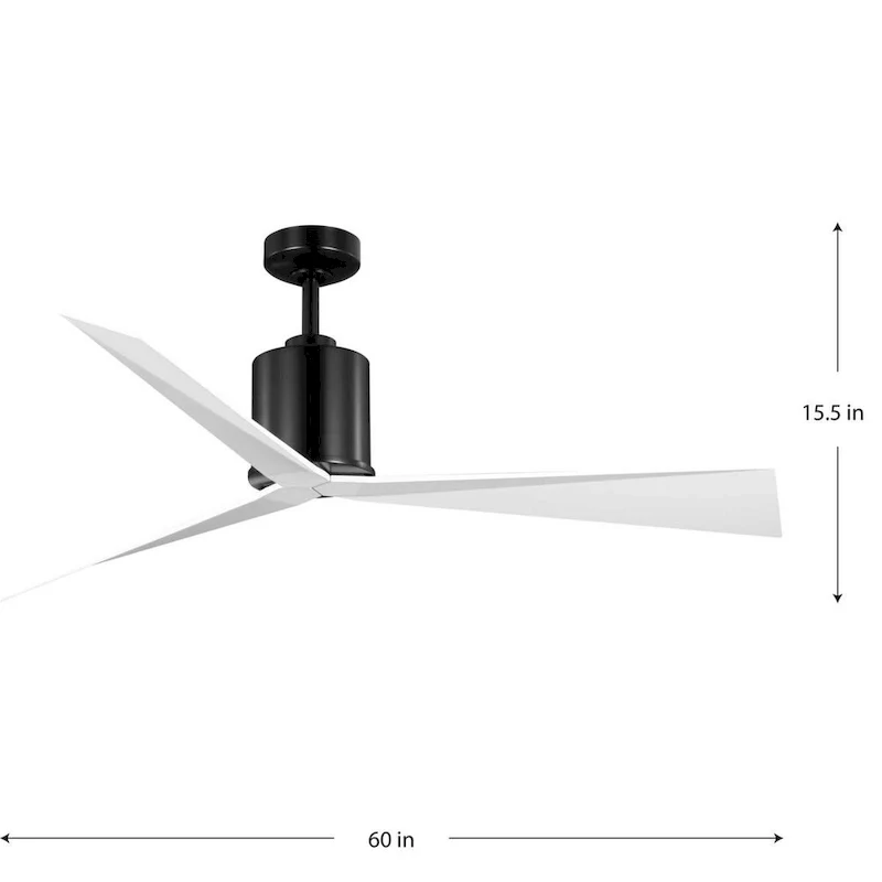 Paso Collection 60-in Three-Blade Black Luxe Industrial Ceiling Fan with 3 Speed Remote Control - 60 in x 60 in x 15.5 in