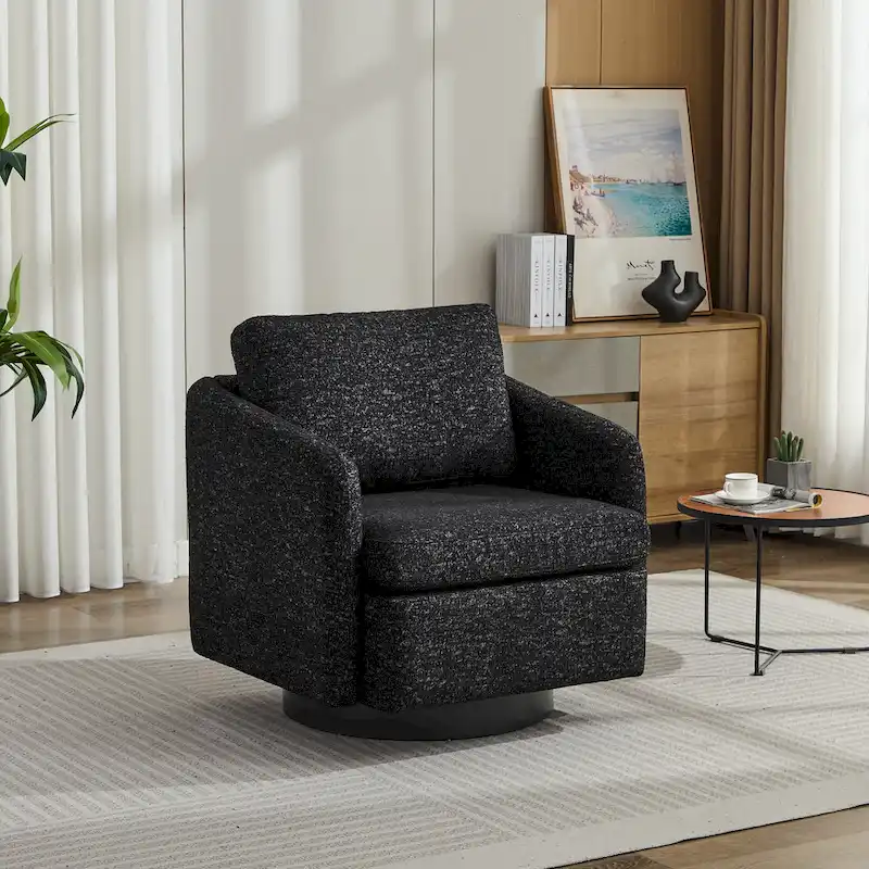 GDFStudio - Clara Chenille Swivel Accent Chair with Sleek Modern Design and Plush Cushioning - 31.5W