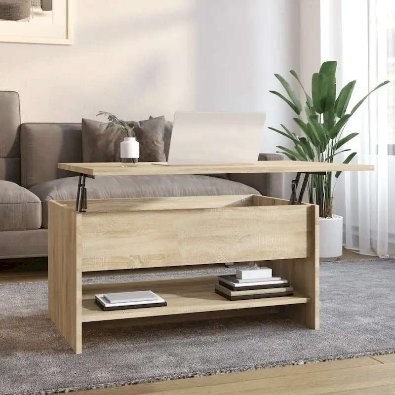 vidaXL Coffee Table Lift Top End Table Accent Side Sofa Table Engineered Wood - 31.5 x 19.7 x 16.7