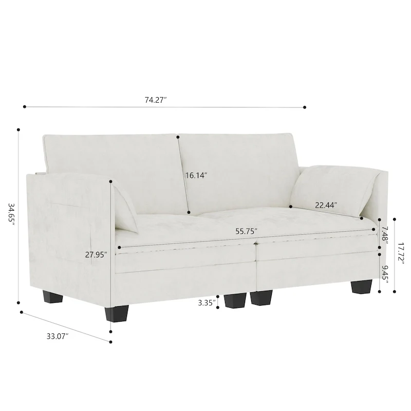 Christopher Knight Home - Sophia Mid-Century Modern Loveseat Sofa