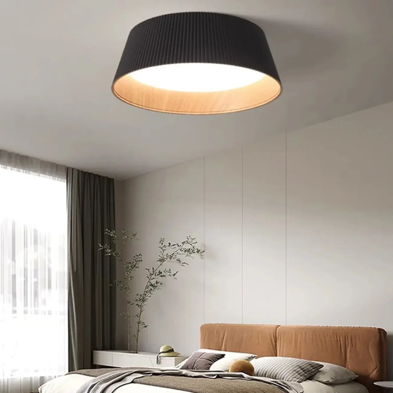 Modern Flared Round Dimmable LED Flush Mount Ceiling Light
