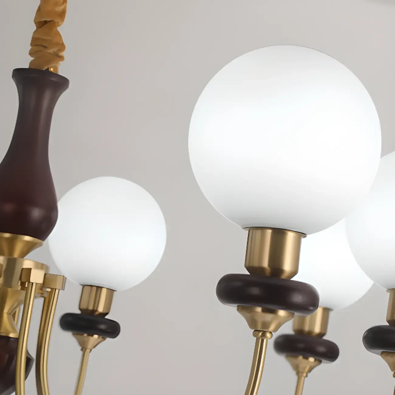 Gold Classic Globe Glass Chandelier Height Adjustable