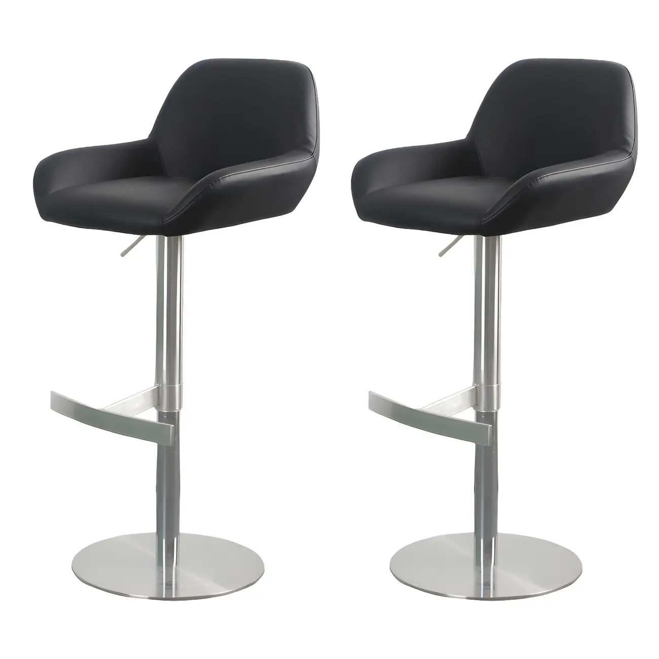 Glossy Metal Bucket Swivel Adjustable Bar Stools