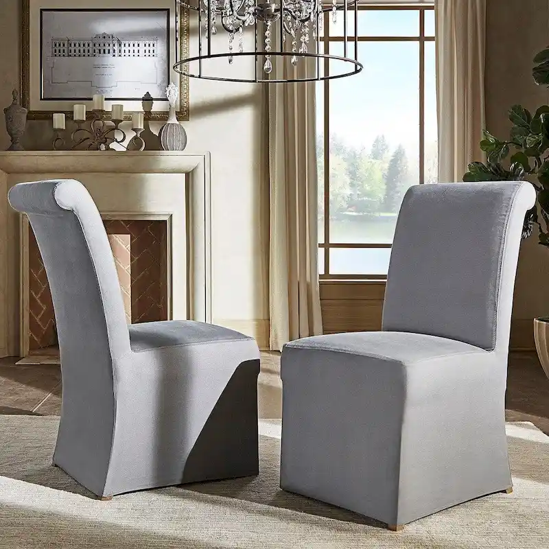 Potomac Slipcovered Rolled Back Parsons Chairs (Set of 2) by iNSPIRE Q Artisan