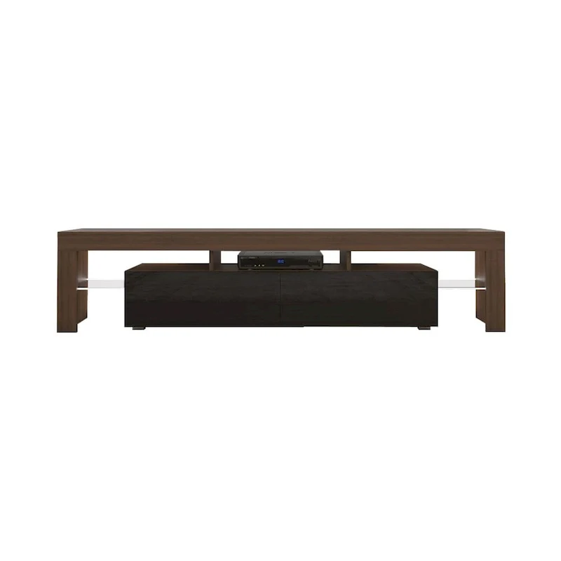 White 79-Inch TV Stand with LED Lights