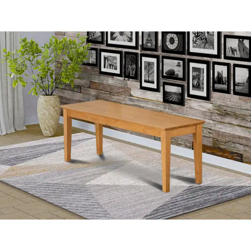 East West Furniture Capri Dining Room Bench with Wood Seat, 51x15x18 Inch, (Finish Options)