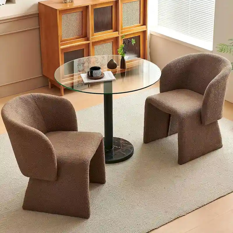 Howtai Barrel Dining Sofa Chairs Upholstered-Fully Wrapped