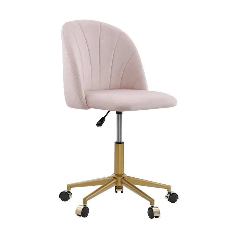 Aubrie Velvet Curved Swivel Desk Chair