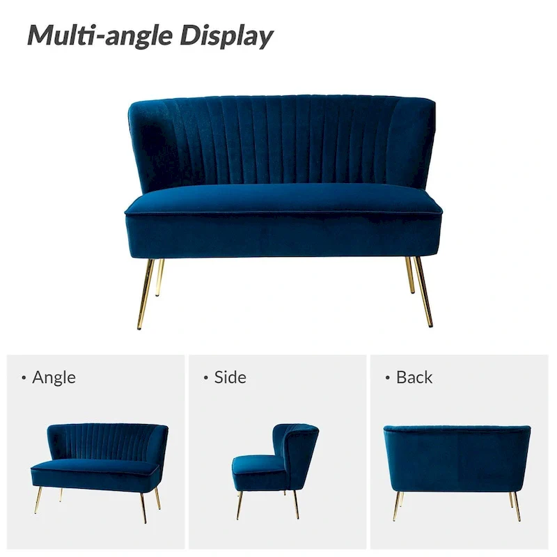 Delicia 3 Piece High-Quality Velvet Fabric Living Room Set with Sturdy Legs by HULALA HOME