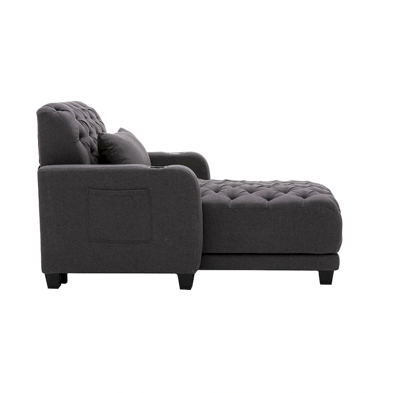 Clihome Tufted Reclining Chaise Lounge
