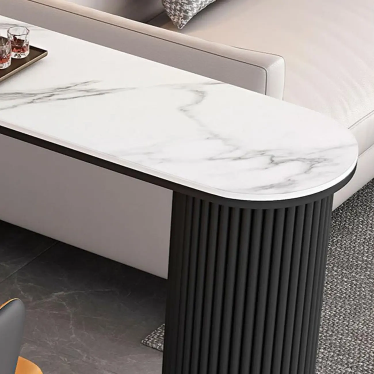 Modern Irregular Stone Metal Bar Tables