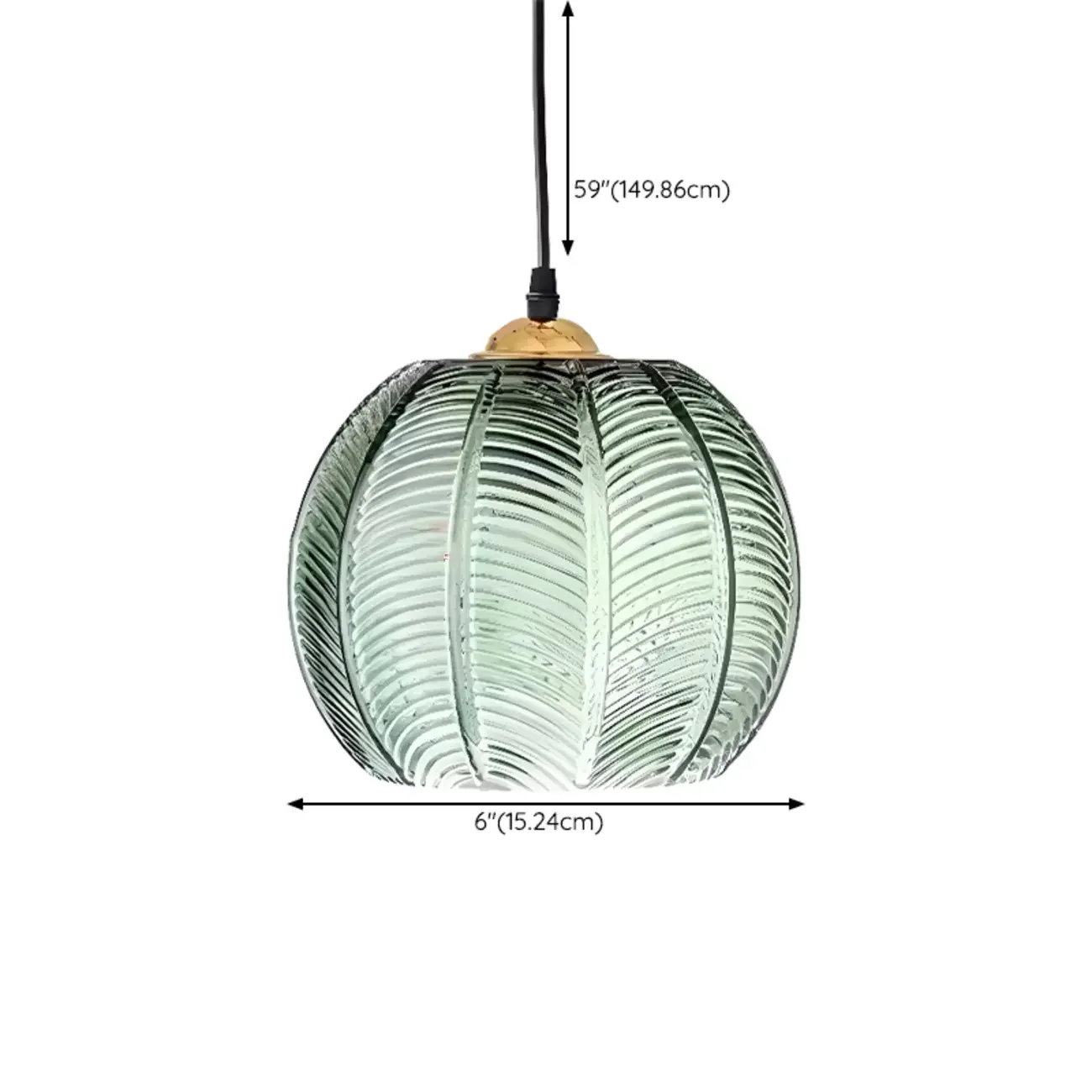 Modern Green Glass Leaf-Inspired Globe Pendant Light
