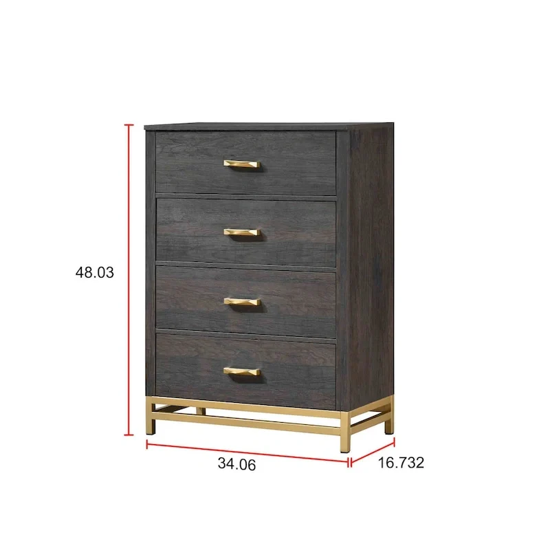 Wedro 4 Piece Dark Brown Rustic Panel Bedroom Set