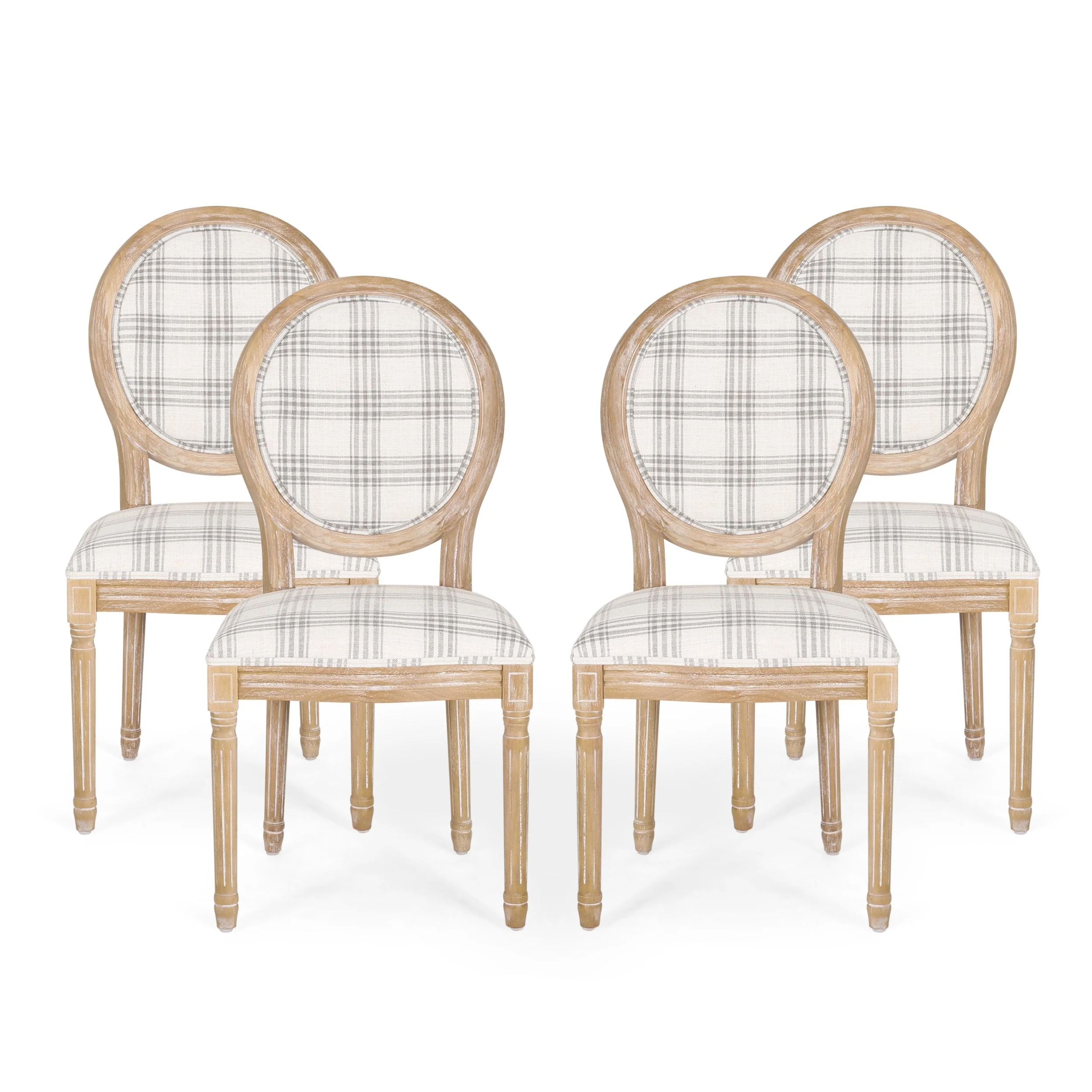 French Country Fabric Dining Chairs - NH419413