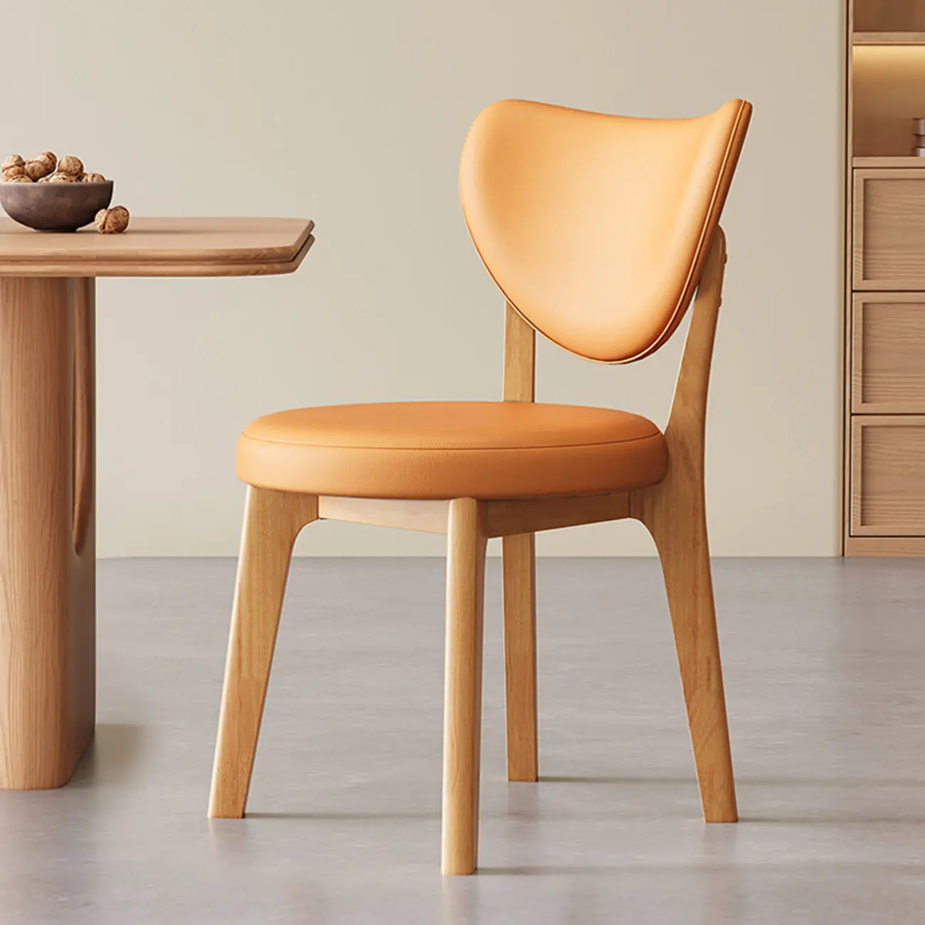 Modern Faux Leather Wingback Armless Dining Chair