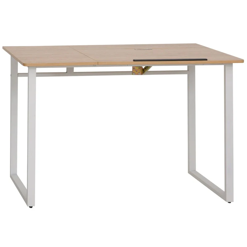 Yellow & White Adjustable Tilt-Top Drafting Desk, Single User