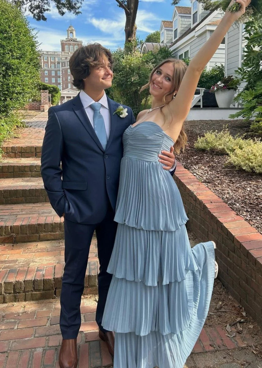 Strapless Emerald Green Ruffle Multi-Layer Long Prom Dress