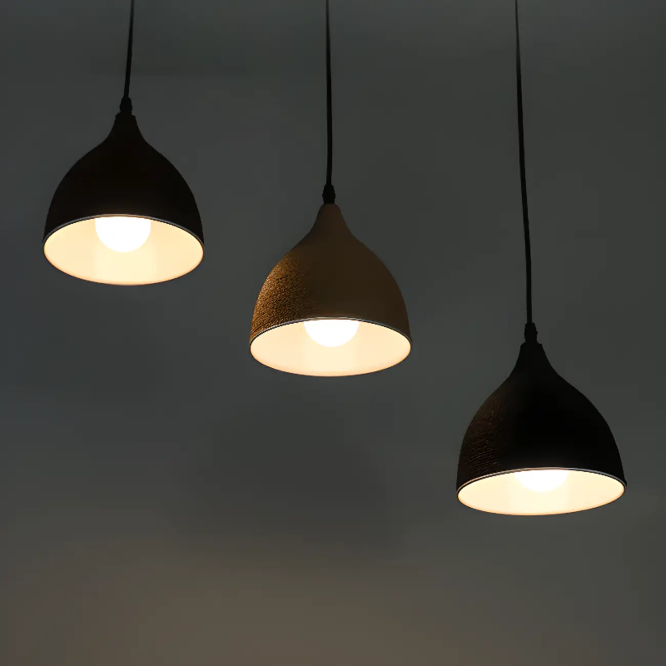 Modern Curved Tapered Adjustable Kitchen Island Pendant Light