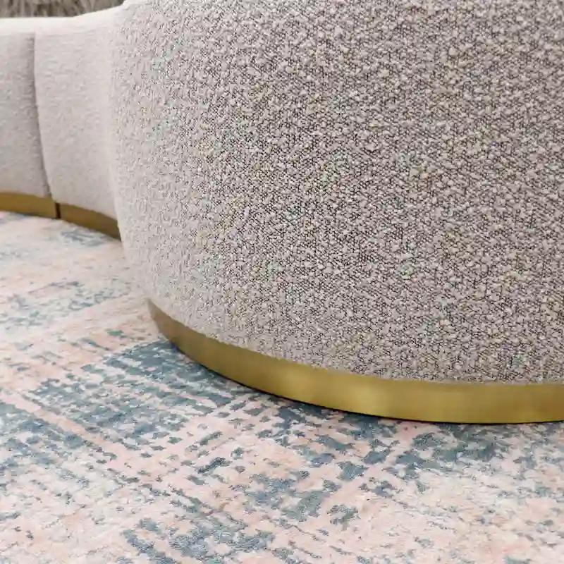 Pasargad Home Simona Curved Sofa with 3 Pillow Included