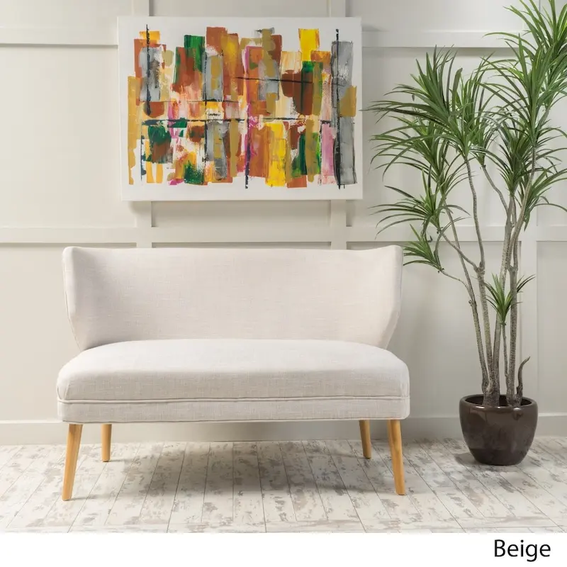 Desdemona Mid-Century Fabric Loveseat by