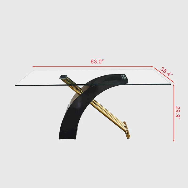 Rectangular Glass Top Dining Table