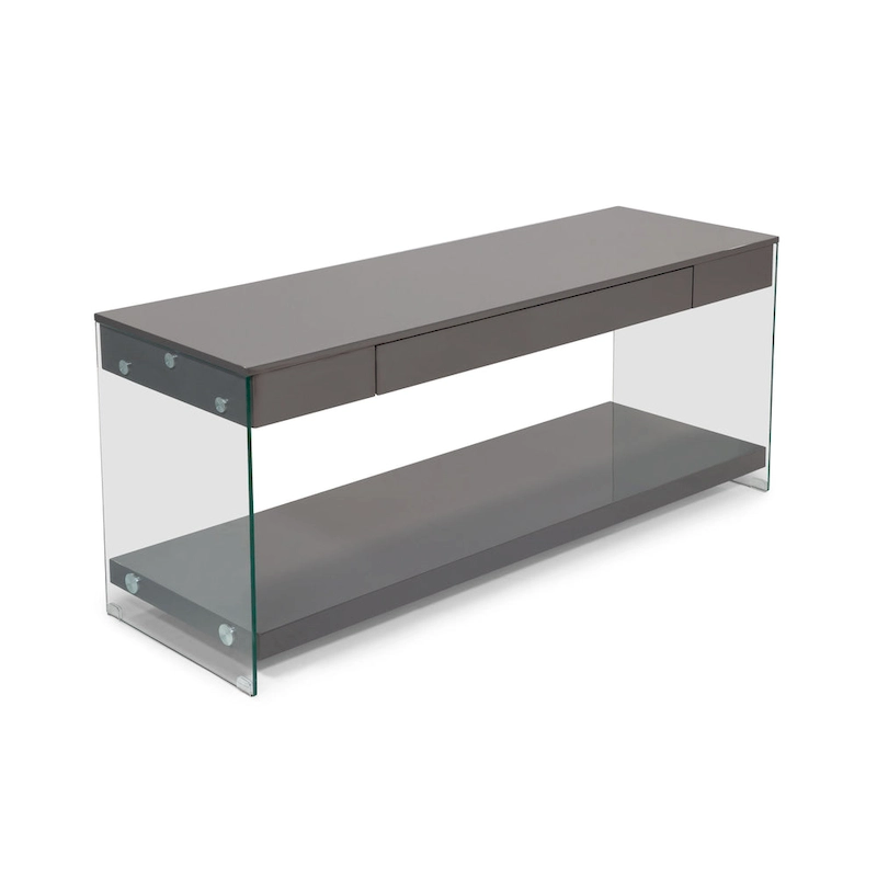 Takamura Modern 60-inch Glass 1-Shelf 1-Drawer TV Console by Strick & Bolton