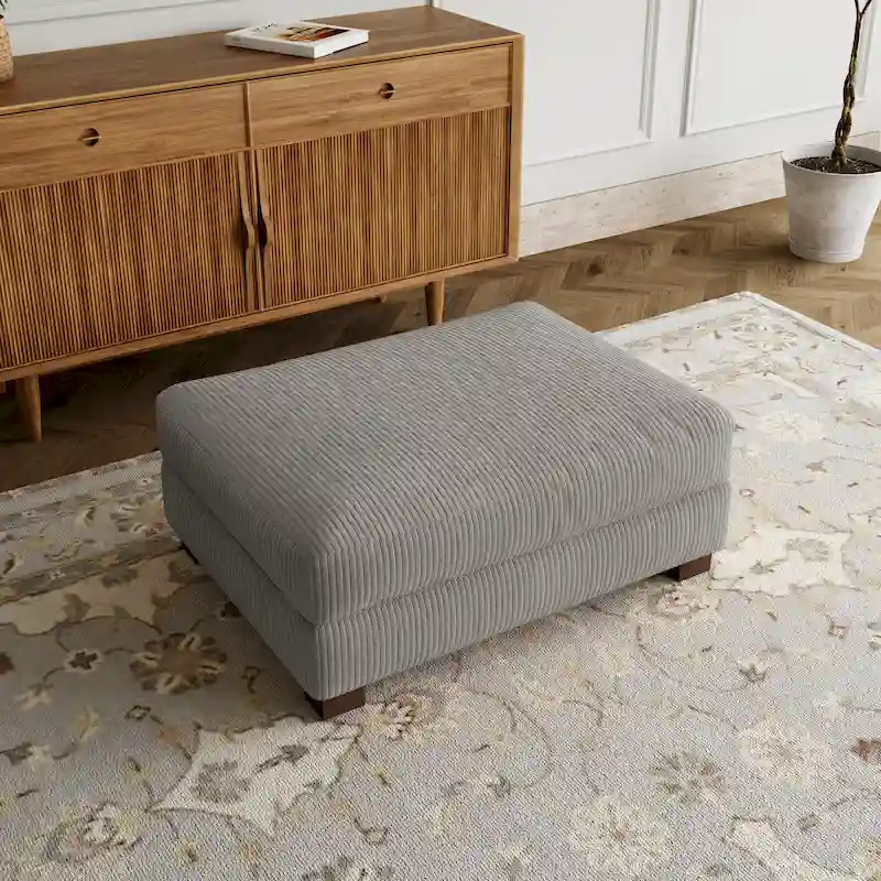 Rectangle Corduroy Ottoman for Living Room