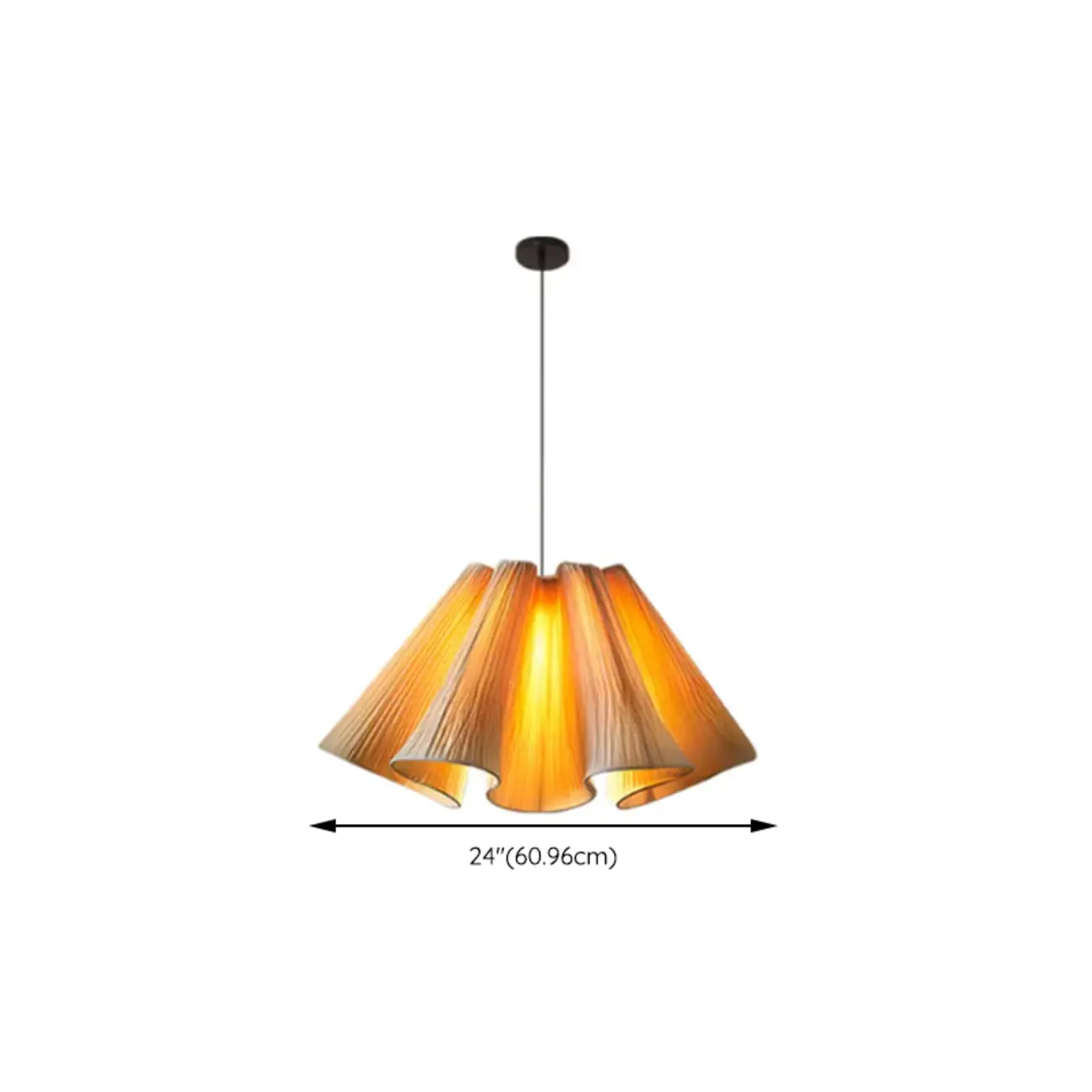 Modern Beige Fabric Pleated Adjustable Pendant Light