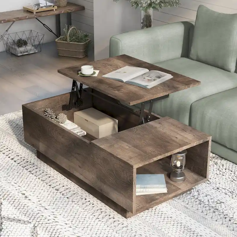 Uver Rustic 47-inch 1-Shelf Lift-top Coffee Table by Furniture of America