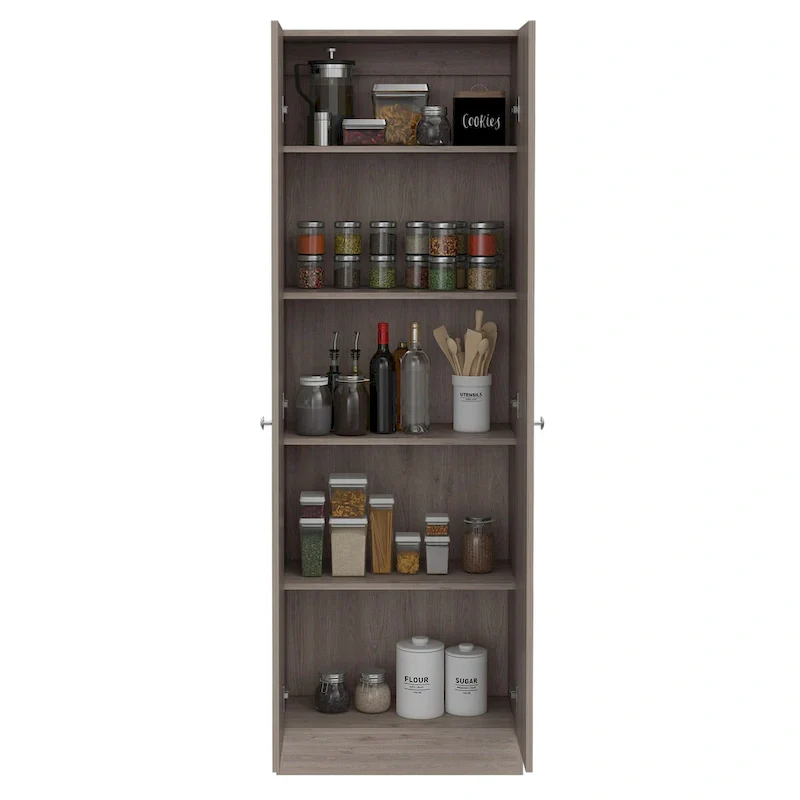 White / Black / Oak Freestanding Storage Cabinet with 10 Shelves