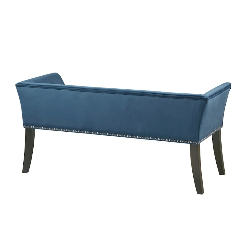 Madison Park Welburn 49.5 Upholstered Bench with Back & Wood Legs