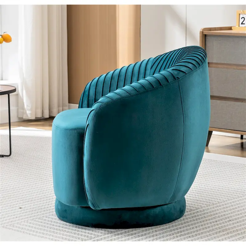 Small Milvo Velvet Swivel Barrel Chair