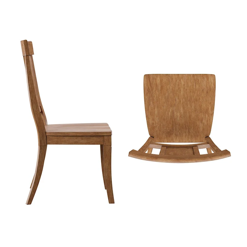 Ronda Panel Back Wood Dining Chairs (Set of 2)