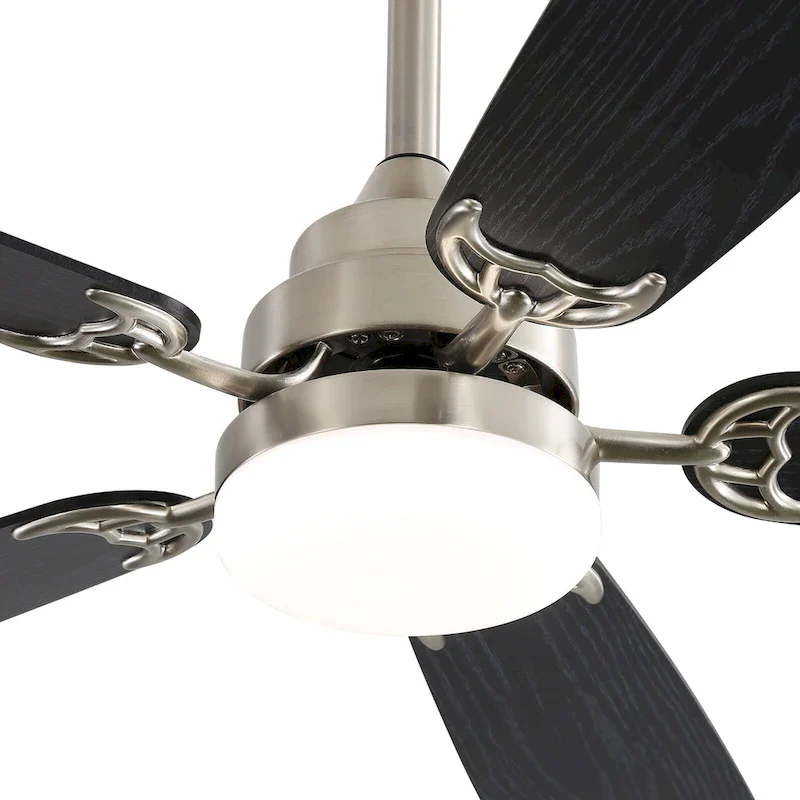 52 inch Ceiling Fan with Remote,Flush Mount and Downrd Mount,Dual Blade Finish,3CCT LED Light,Plywood Blades - 52 inches