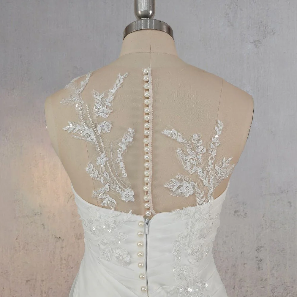 Mermaid Pearled Enchantment Lace Appliqued Wedding Dresses