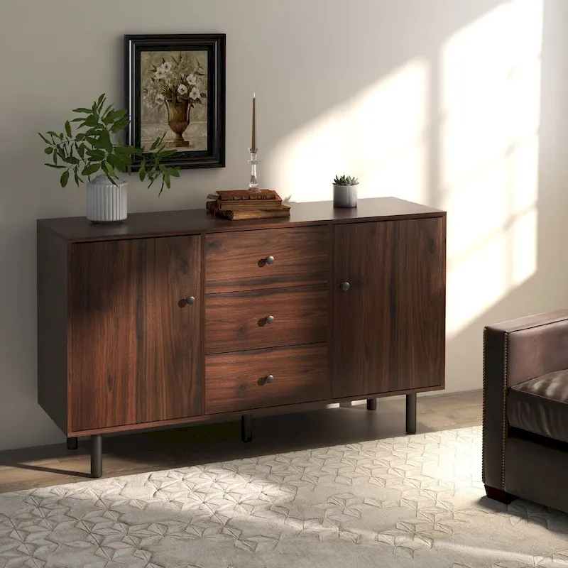 Sideboard with 2 Cupboards, 3 Drawers and Adjustable Shelves