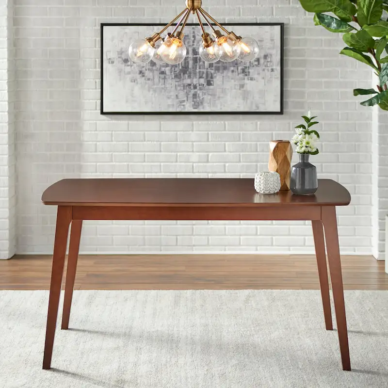 Natural / Walnut Mid-Century Dining Table, Seats 6