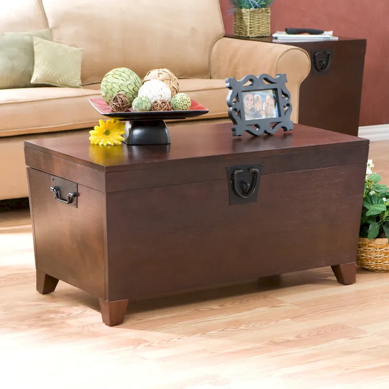 SEI Furniture Liatris Transitional Wooden Espresso Trunk Coffee Table