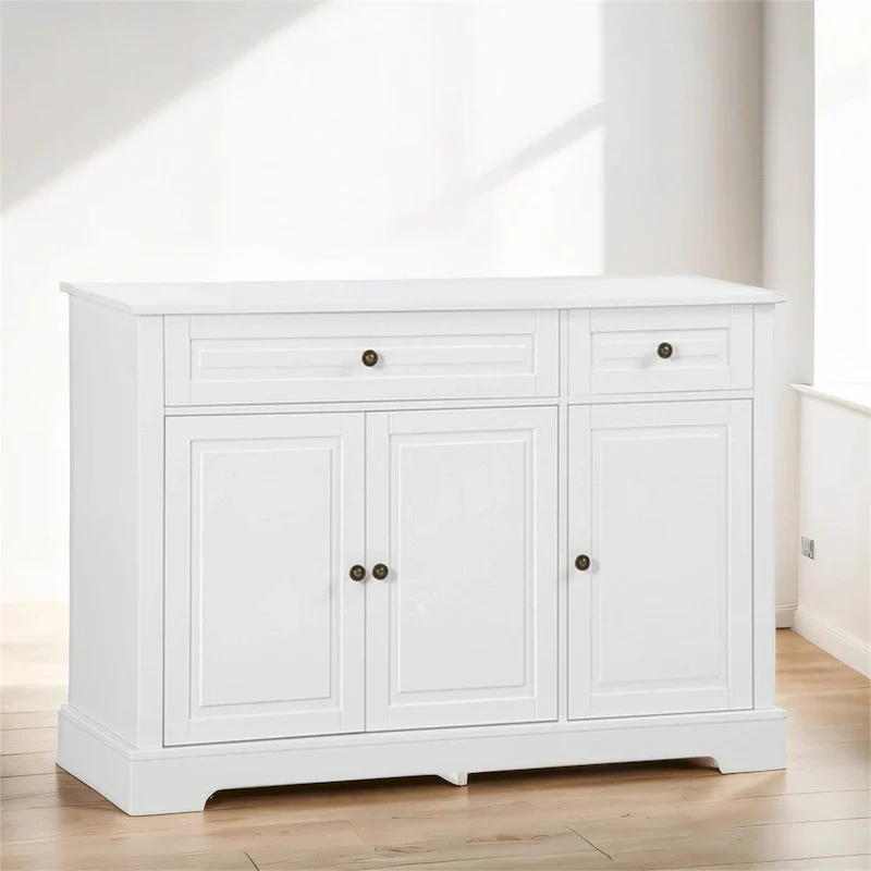 Modern Kitchen Buffet Cabinet with 2 Drawers and Adjustable Shelves