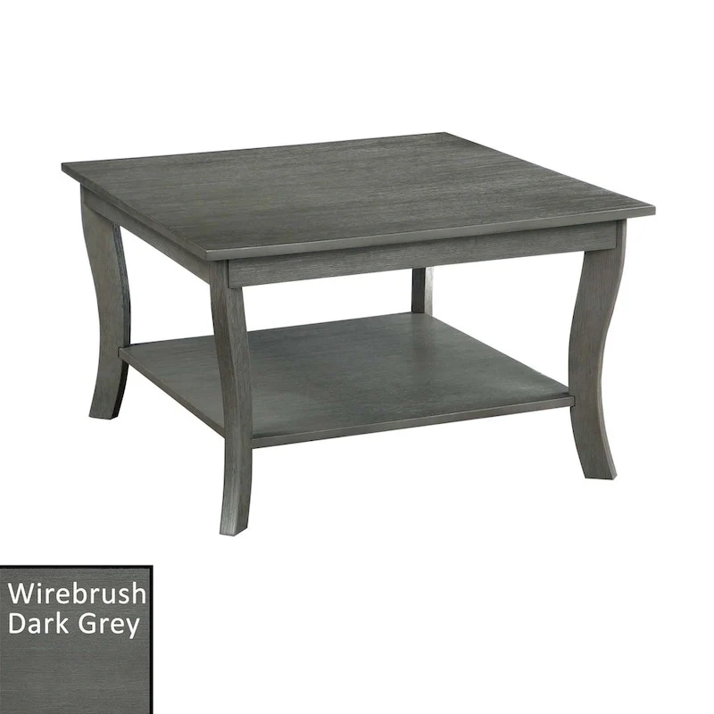 Square Coffee Table with Bottom Shelf
