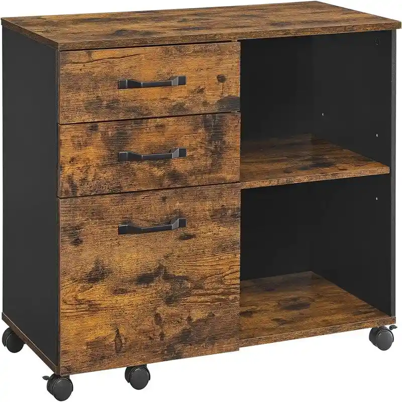 3 Drawers and Open Storage Shelves - 15.7 D x 31.5 W x 26 H
