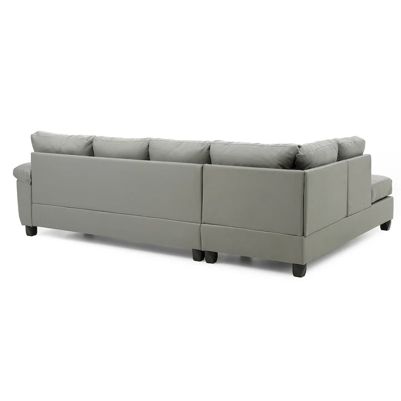 Gallant 111 in. W 2-piece Faux Leather L Shape Sectional Sofa - 78 L x 111 W x 32 H