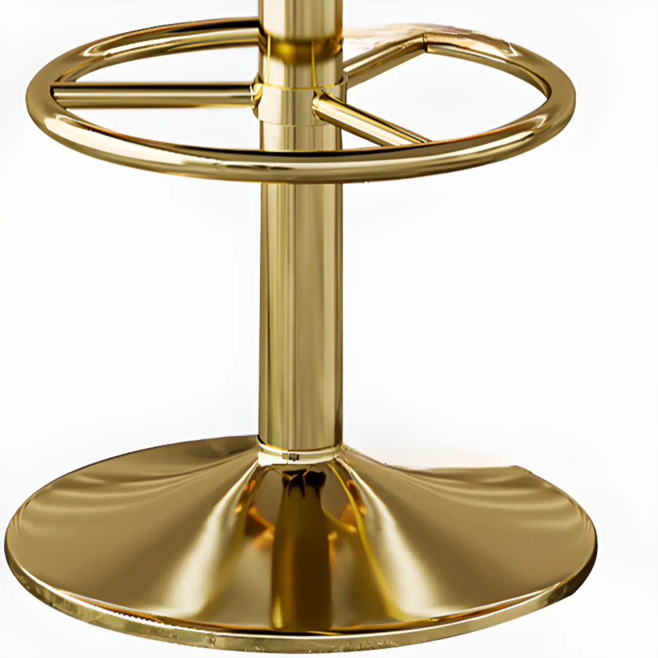 Square Adjustable Leather Gold Legs Swivel Bar Stools