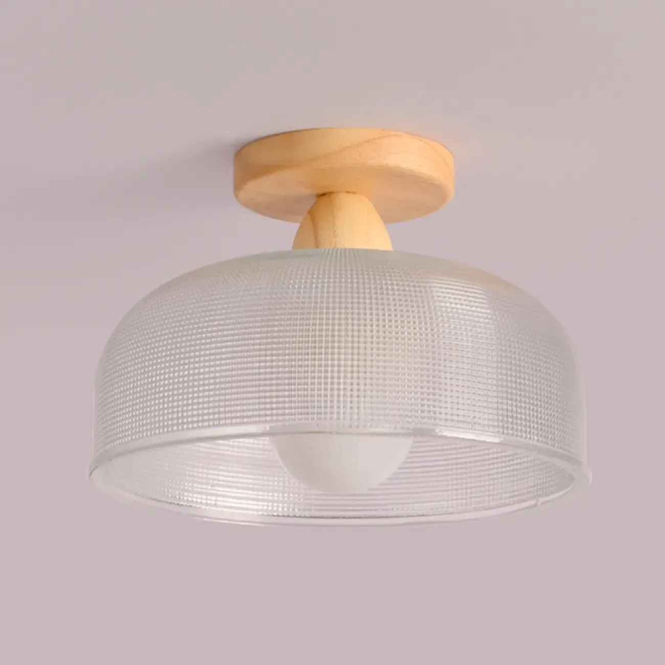Modern LED Semi-Flush Ceiling Light with Clear Shade