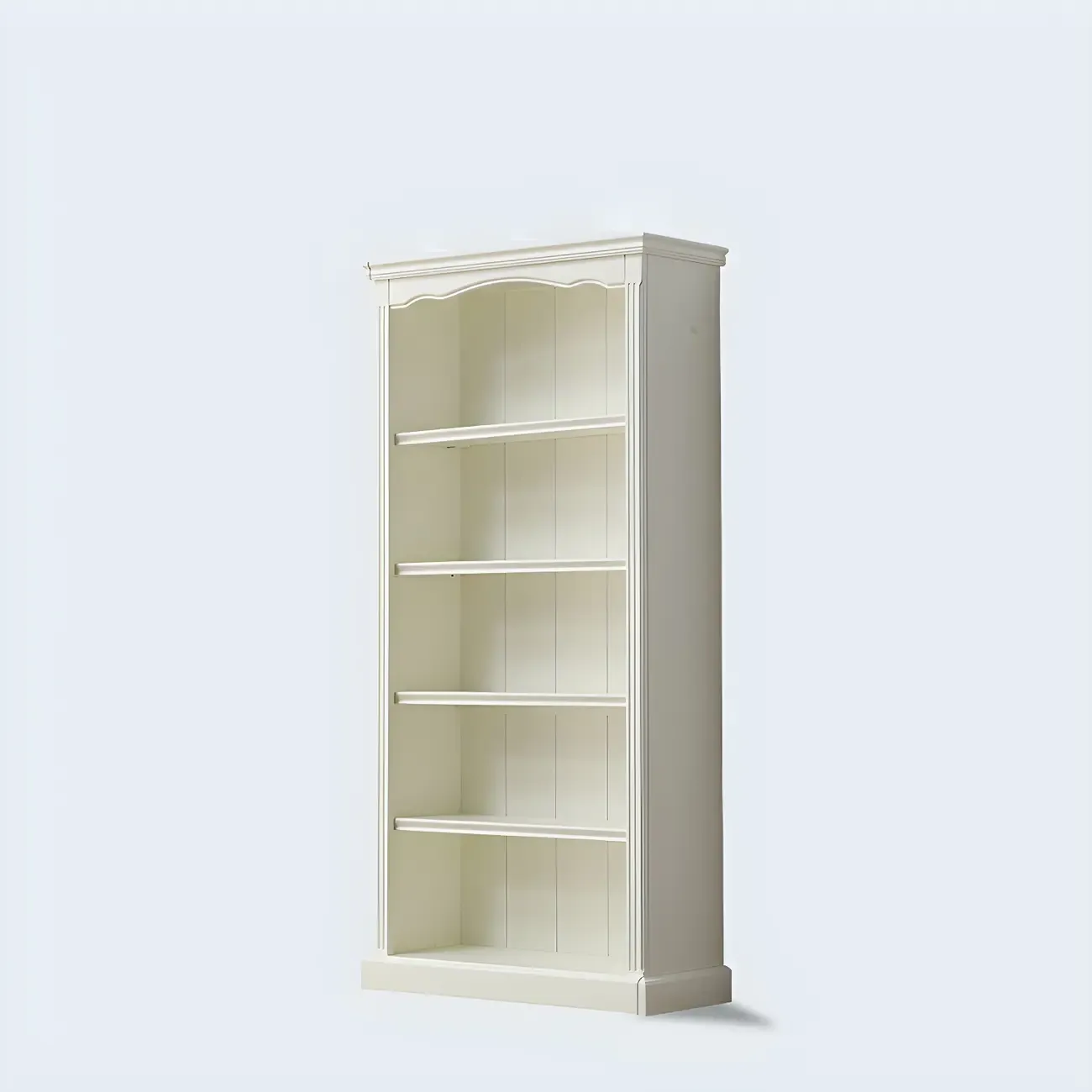 Classic Simple White Rectangular Wood Bookcase